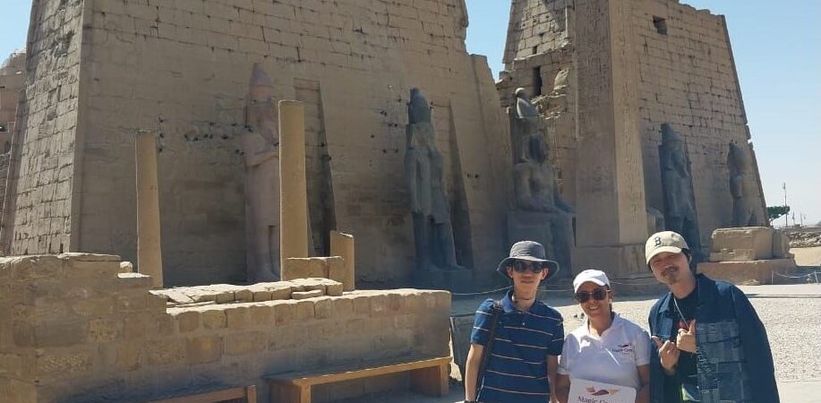visitors at luxor temple