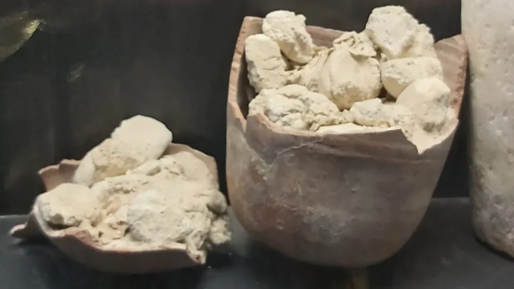 Ancient Egyptian Areesh cheese found in tombs in Egypt.